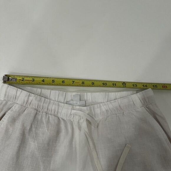 J. Jill Love Linen Pants Womens Sz Xs White Loose Fit Straight Leg Relaxed Sheer - Picture 6 of 8